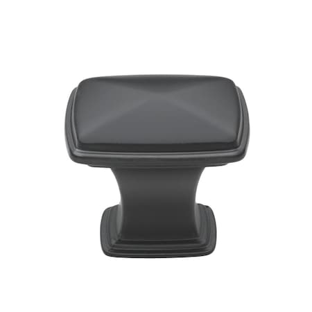 Gliderite Hardware 1-1/4 in. Matte Black Square Cabinet Knob, 5PK 81091-MB-5